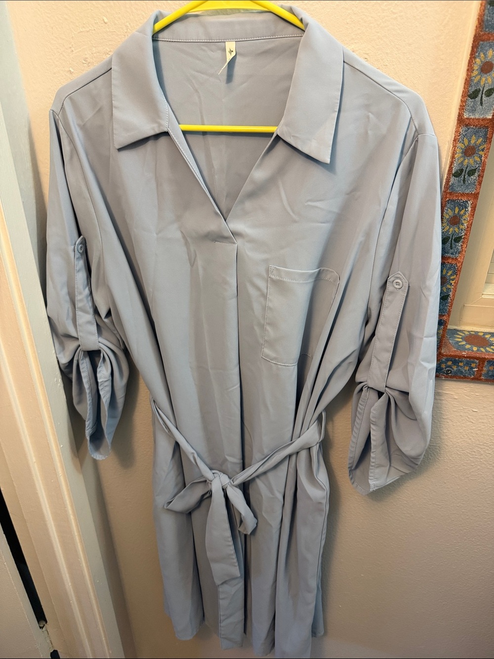 Halara Light Blue Women's Belted Shirt Dress